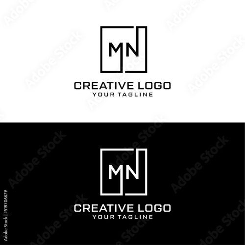 Creative letter mn logo design vektor	