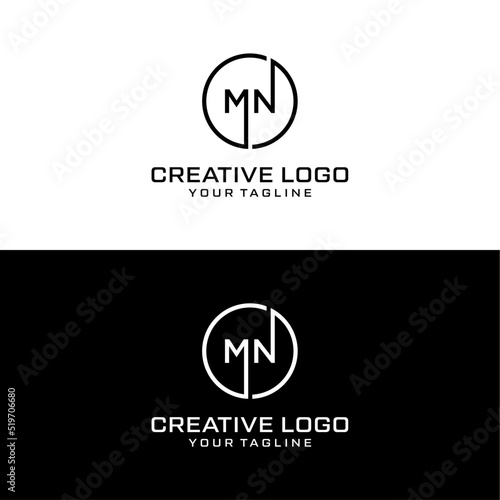Creative letter mn logo design vektor	