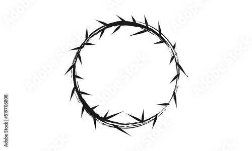 Christian Tattoo design with a Crown of Thorn. Use as poster, card, flyer, Tattoo or  T Shirt