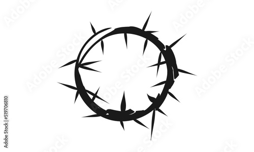 Christian Tattoo design with a Crown of Thorn. Use as poster, card, flyer, Tattoo or  T Shirt