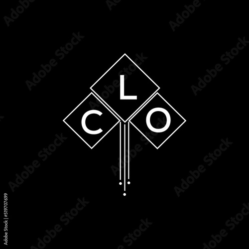 CLO letter logo design with white background in illustrator, CLO vector logo modern alphabet font overlap style.
