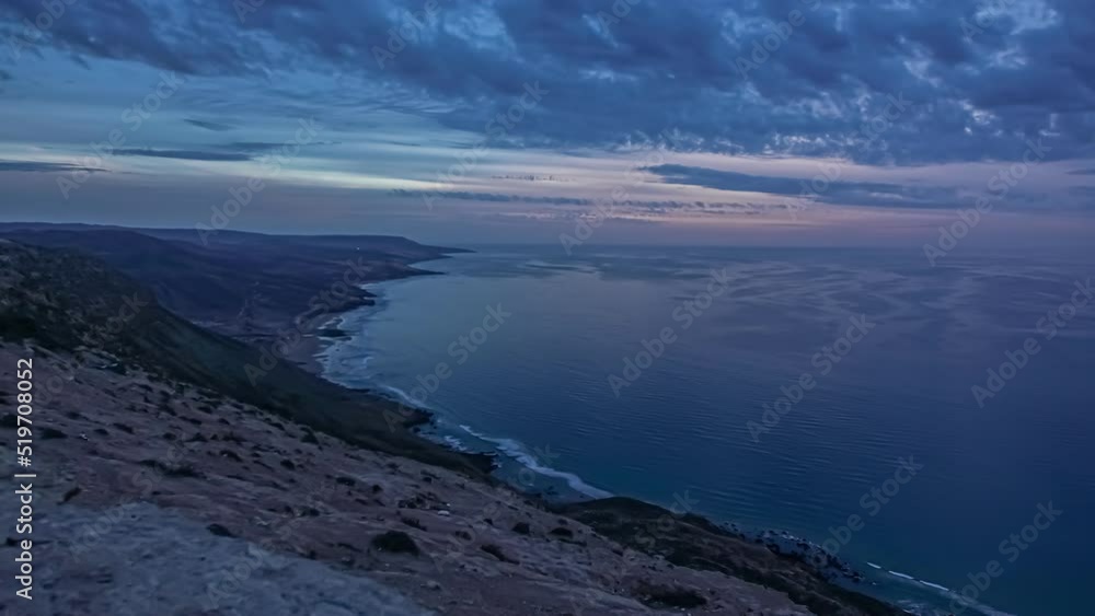 Scenic timelapse at the top of a mountain. Seascape of sea shore at the beach. Scenic timelapse at the top of a mountain. Seascape of sea shore at the beach.