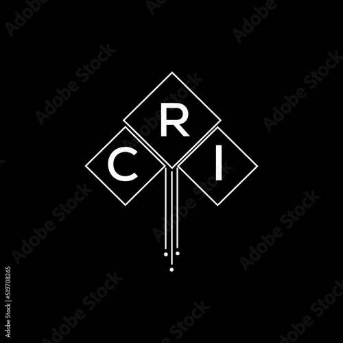 CRI letter logo design with white background in illustrator, CRI vector logo modern alphabet font overlap style.
