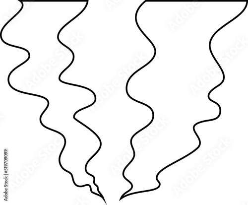 Smoke generated by fire outline
