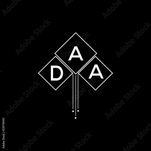 DAA letter logo design with white background in illustrator, DAA vector logo modern alphabet font overlap style.
