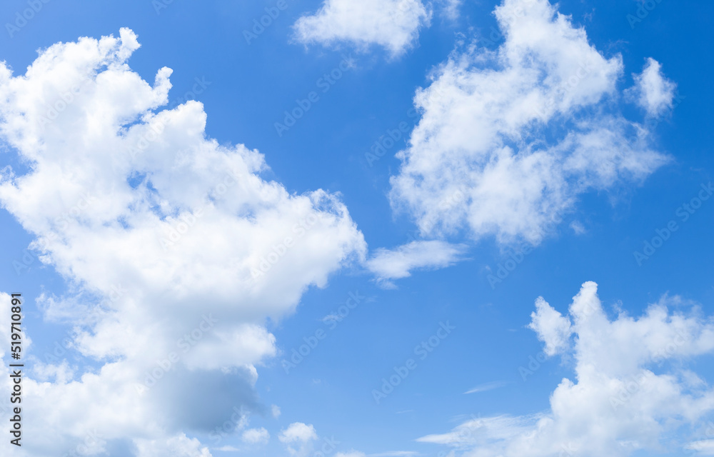 Sky background, cloud on blue sky, nature and weather concept