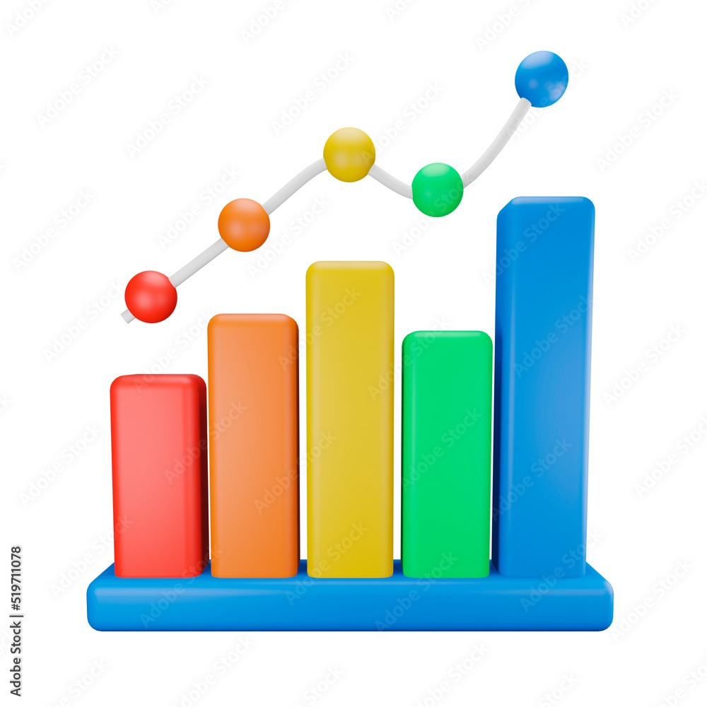 3d illustration Growth Graph 3d illustration Growth Graph