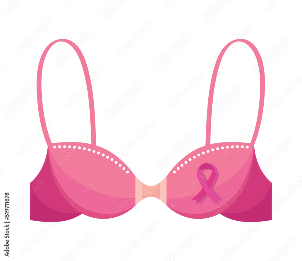Vecteur Stock breast cancer ribbon in bra | Adobe Stock