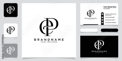 Initials letter EP or PE logo vector