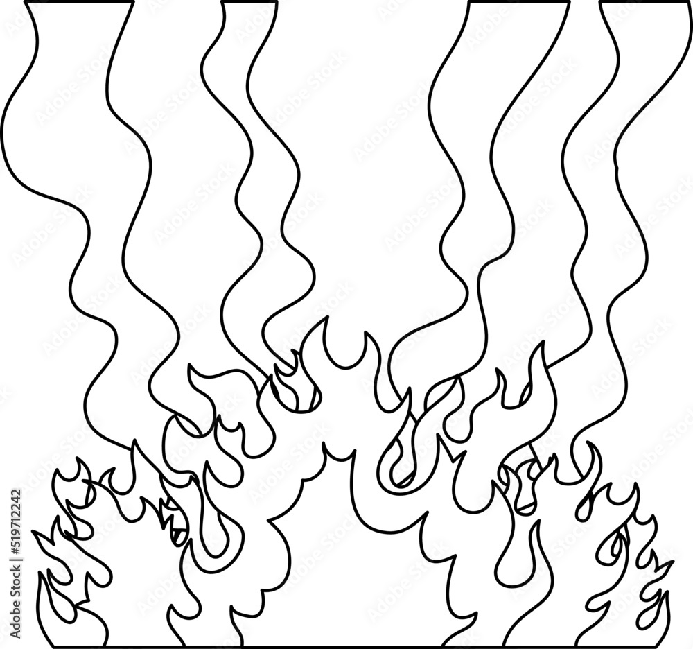 燃え盛る炎と煙 大火事のイラスト 燃え盛る炎と煙 大火事のイラスト
