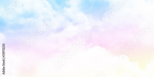 Cloud and sky with a pastel colored background. Sweet color