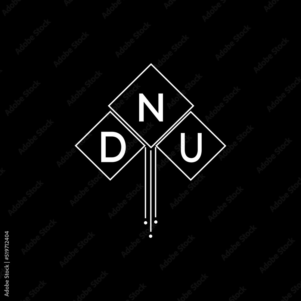DNU letter logo design with white background in illustrator, DNU vector