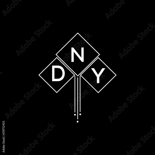 DNY letter logo design with white background in illustrator, DNY vector logo modern alphabet font overlap style.
