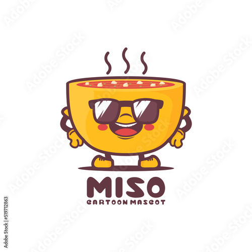 miso soup cartoon. food vector illustration