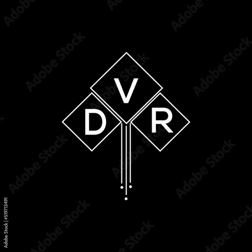 DVR letter logo design with white background in illustrator, DVR vector logo modern alphabet font overlap style.
