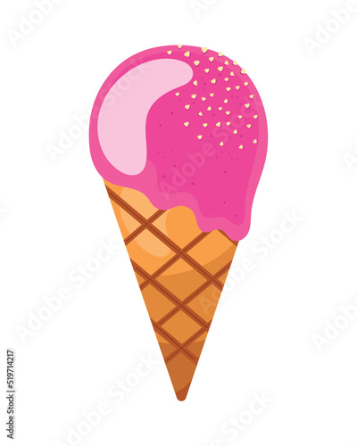 fucshia ice cream cone