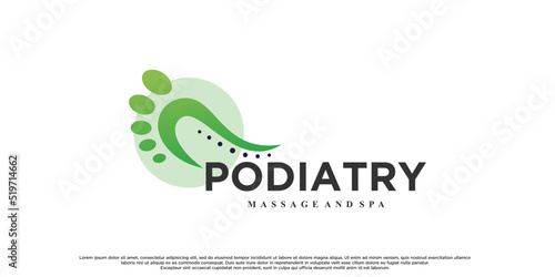 Podiatry logo design for massage and spa with creative  concept Premium Vector