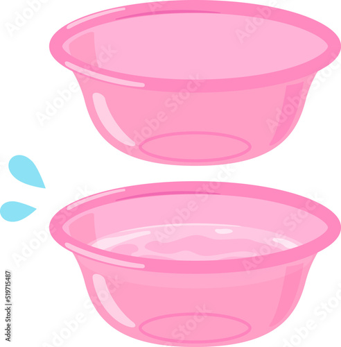 水を張った湯桶と空の湯桶