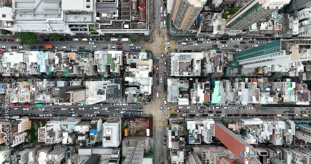 Top down view of Hong Kong city Top down view of Hong Kong city