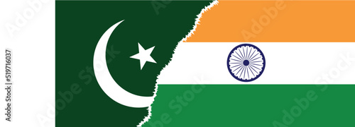 Pakistan and India flags