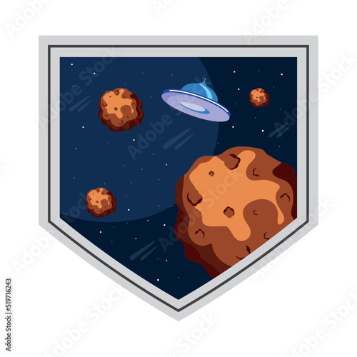 meteorites and ufo space sticker