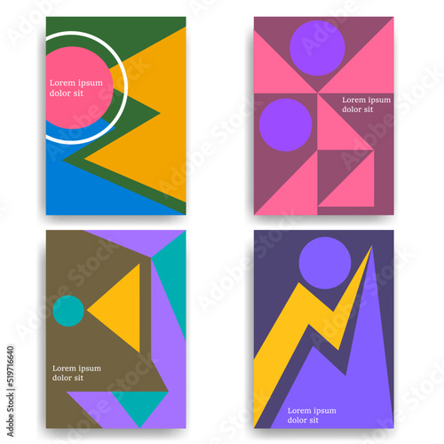 geometric brochure cover set custom modification for print template