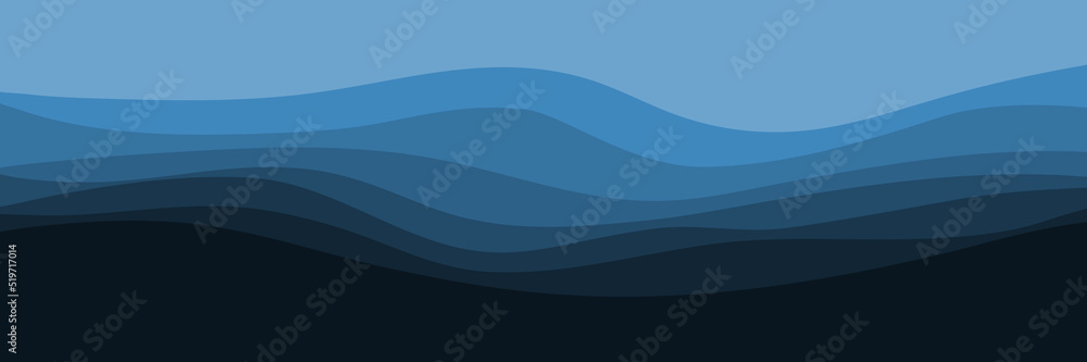 Fototapeta premium creative sunset minimalist wave pattern vector illustration good for wallpaper, background, backdrop design, and design template