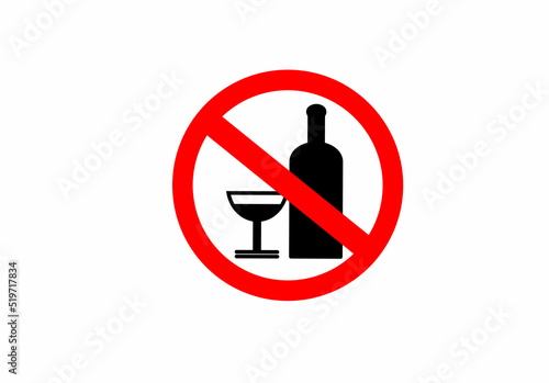 no alcohol sign isolated on white background