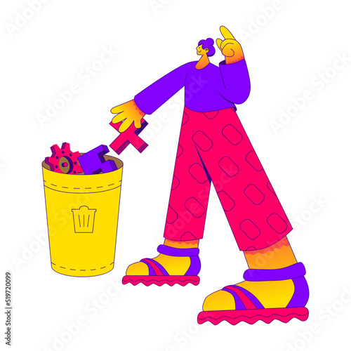 Woman deleting items