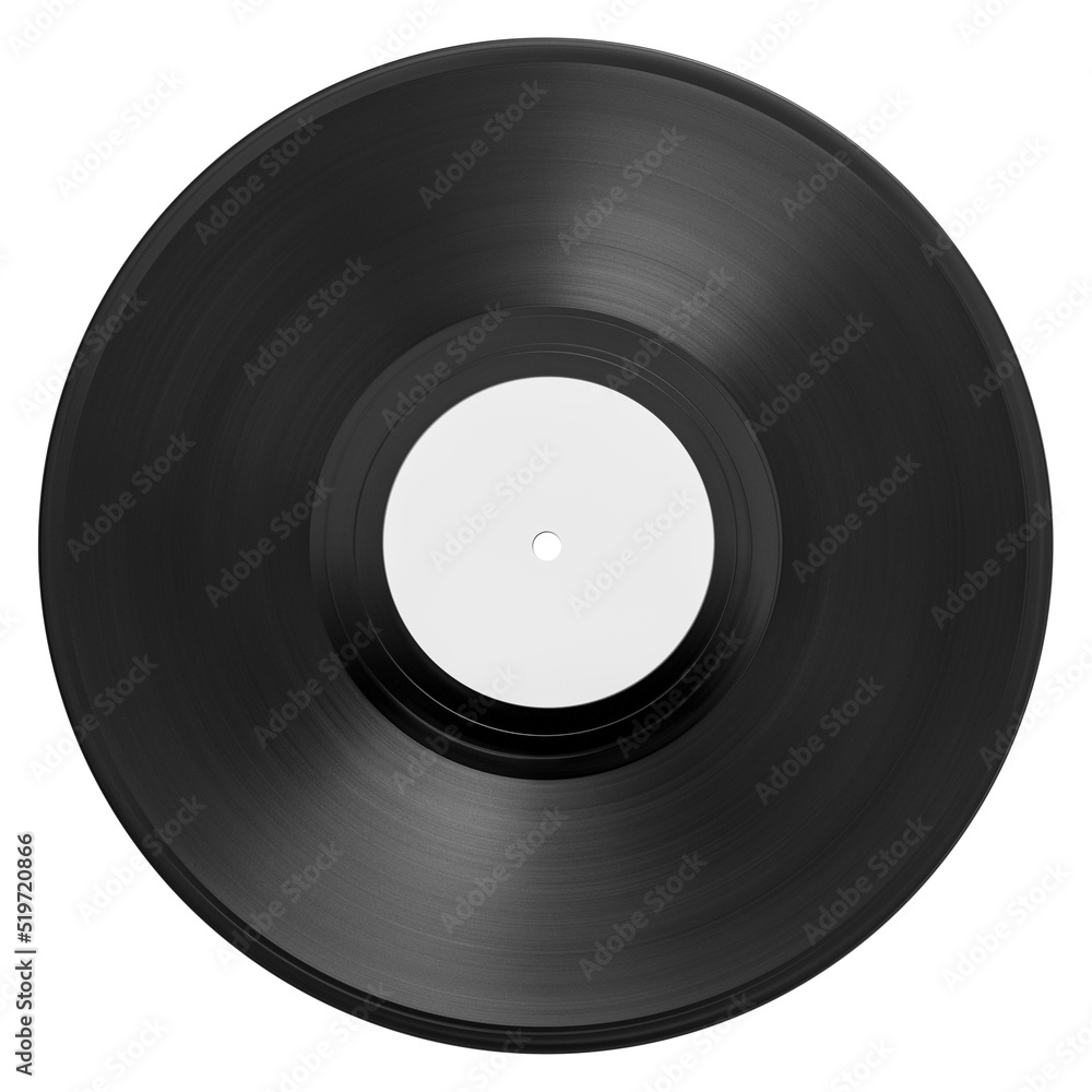 lp vinyl disc white label mockup template design isolated
