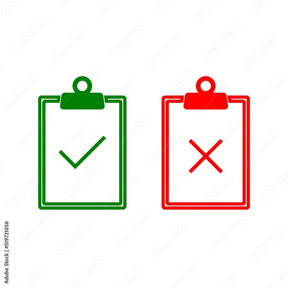 Yes No check mark sign on clipboard icon isolated on white background Yes No check mark sign on clipboard icon isolated on white background