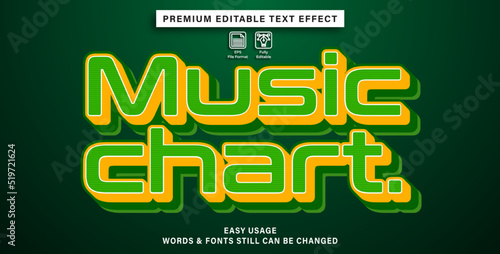 editable text effect music chart