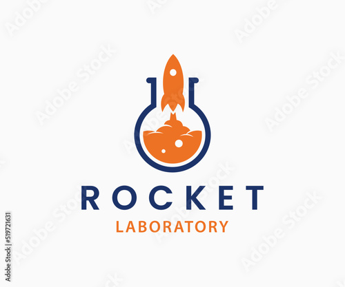 Lab Logo Design. Rocket Laboratory Logo Design Template.
