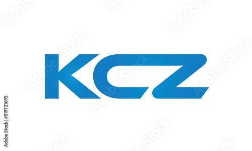 Connected KCZ Letters logo Design Linked Chain logo Concept