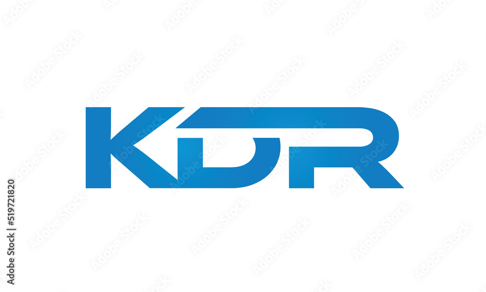 Connected KDR Letters logo Design Linked Chain logo Concept Connected KDR Letters logo Design Linked Chain logo Concept
