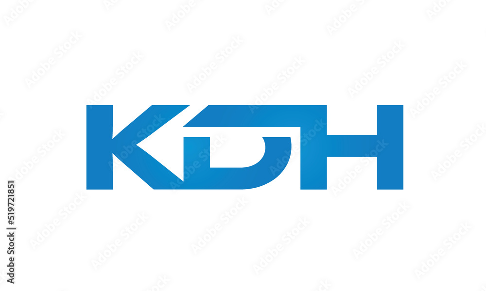 Connected KDH Letters logo Design Linked Chain logo Concept Connected KDH Letters logo Design Linked Chain logo Concept
