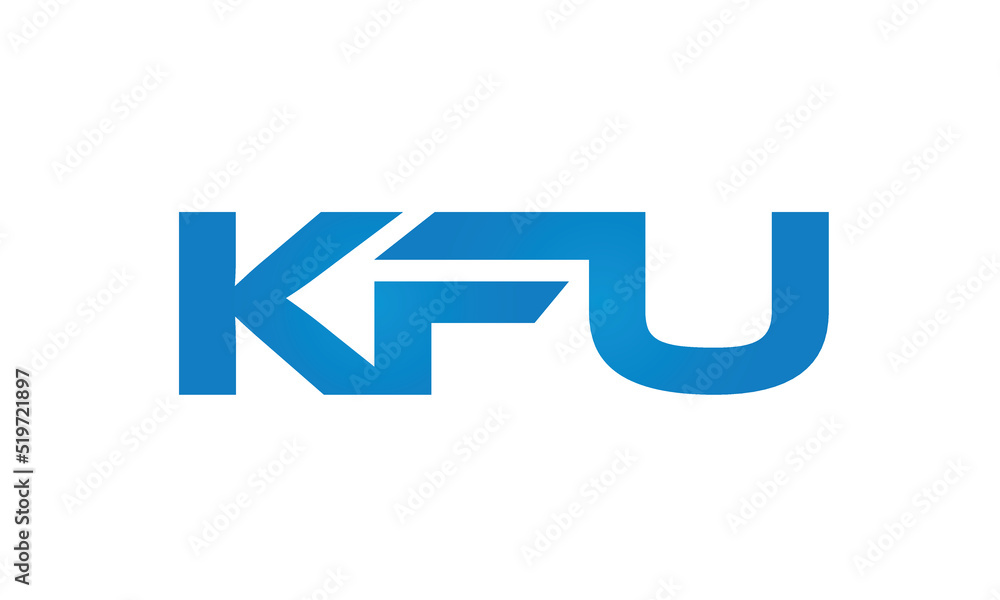 Connected KFU Letters logo Design Linked Chain logo Concept Connected KFU Letters logo Design Linked Chain logo Concept