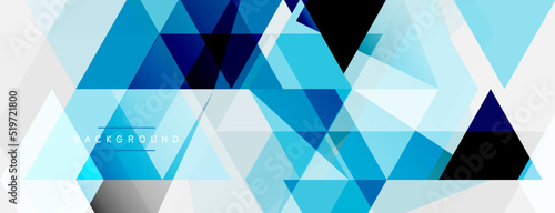 Color triangles composition, geometric abstract background. Techno or business concept, pattern for wallpaper, banner, background, landing page