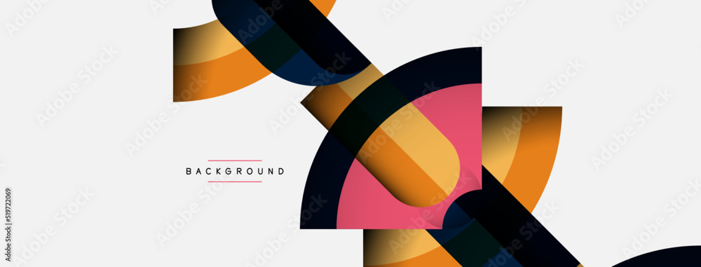 Geometric abstract background. Round shapes, circles, lines composition for wallpaper banner background or landing page Geometric abstract background. Round shapes, circles, lines composition for wallpaper banner background or landing page