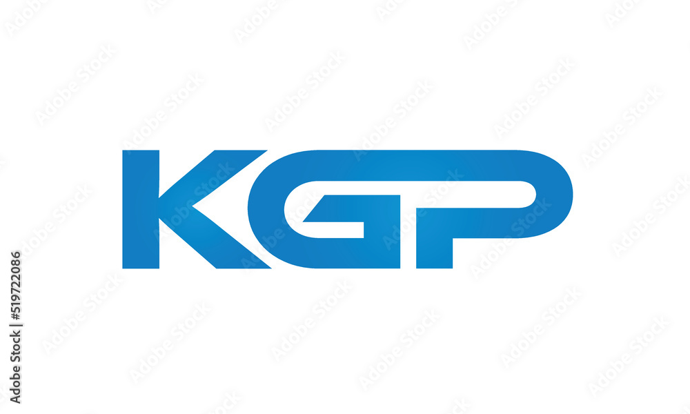 Connected KGP Letters logo Design Linked Chain logo Concept Connected KGP Letters logo Design Linked Chain logo Concept