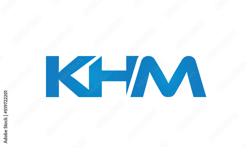 Connected KHM Letters logo Design Linked Chain logo Concept Connected KHM Letters logo Design Linked Chain logo Concept