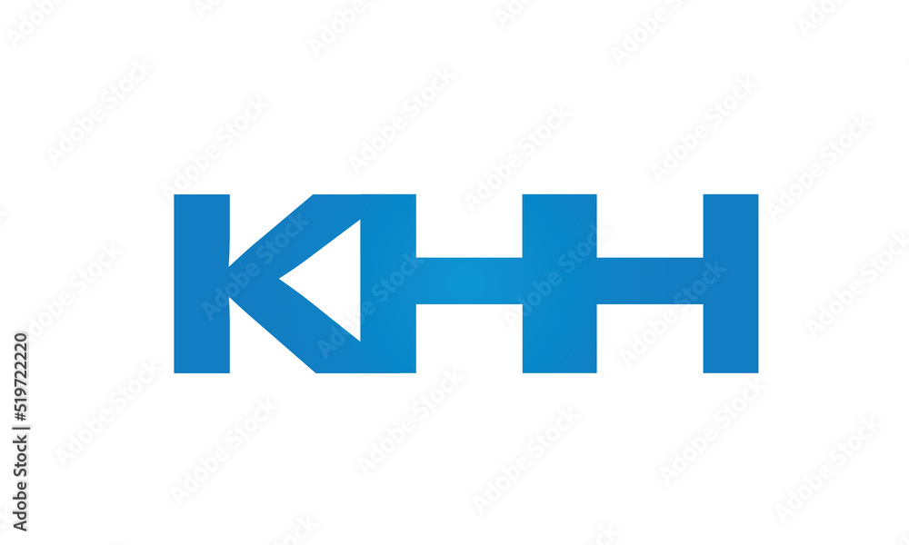 Connected KHH Letters logo Design Linked Chain logo Concept Connected KHH Letters logo Design Linked Chain logo Concept