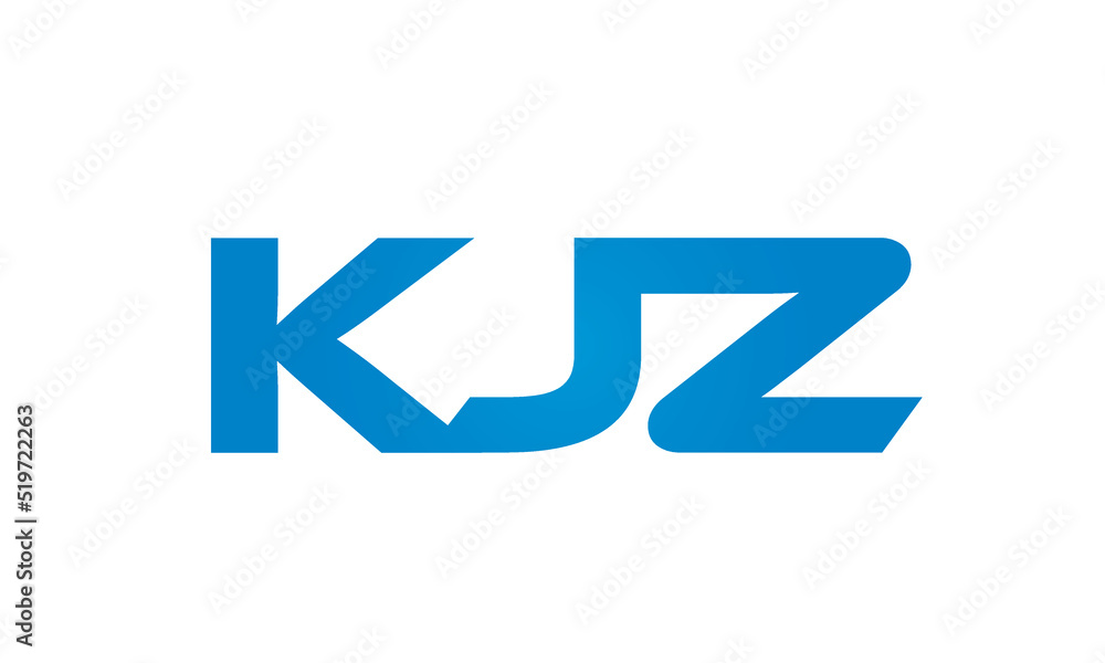 Connected KJZ Letters logo Design Linked Chain logo Concept Connected KJZ Letters logo Design Linked Chain logo Concept