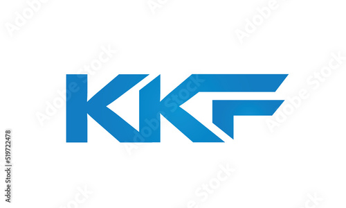 Connected KKF Letters logo Design Linked Chain logo Concept