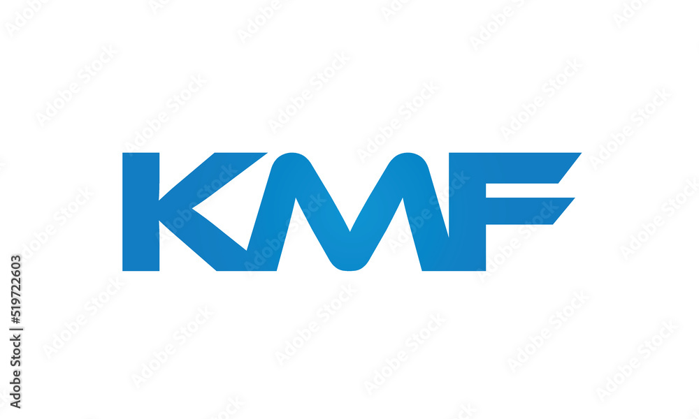Connected KMF Letters logo Design Linked Chain logo Concept Connected KMF Letters logo Design Linked Chain logo Concept