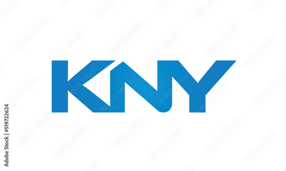 Connected KNY Letters logo Design Linked Chain logo Concept Connected KNY Letters logo Design Linked Chain logo Concept