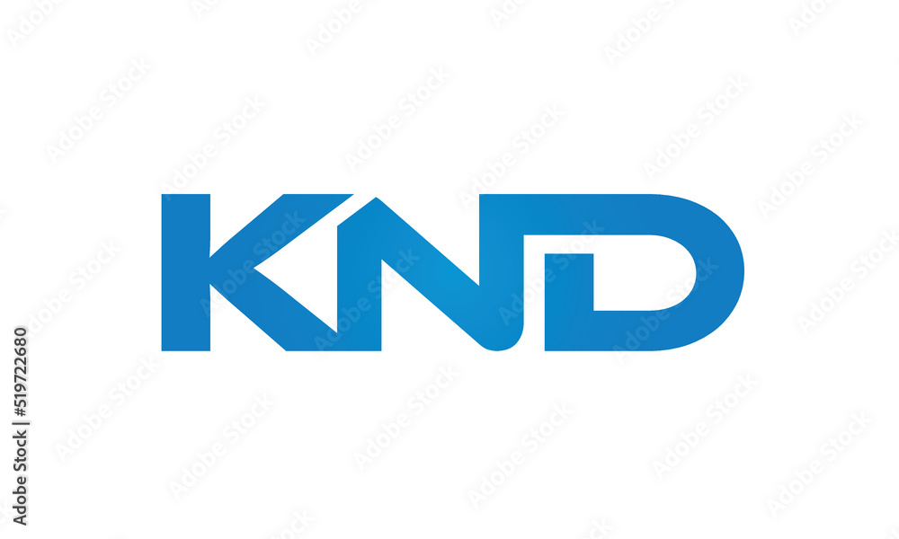 Connected KND Letters logo Design Linked Chain logo Concept Connected KND Letters logo Design Linked Chain logo Concept
