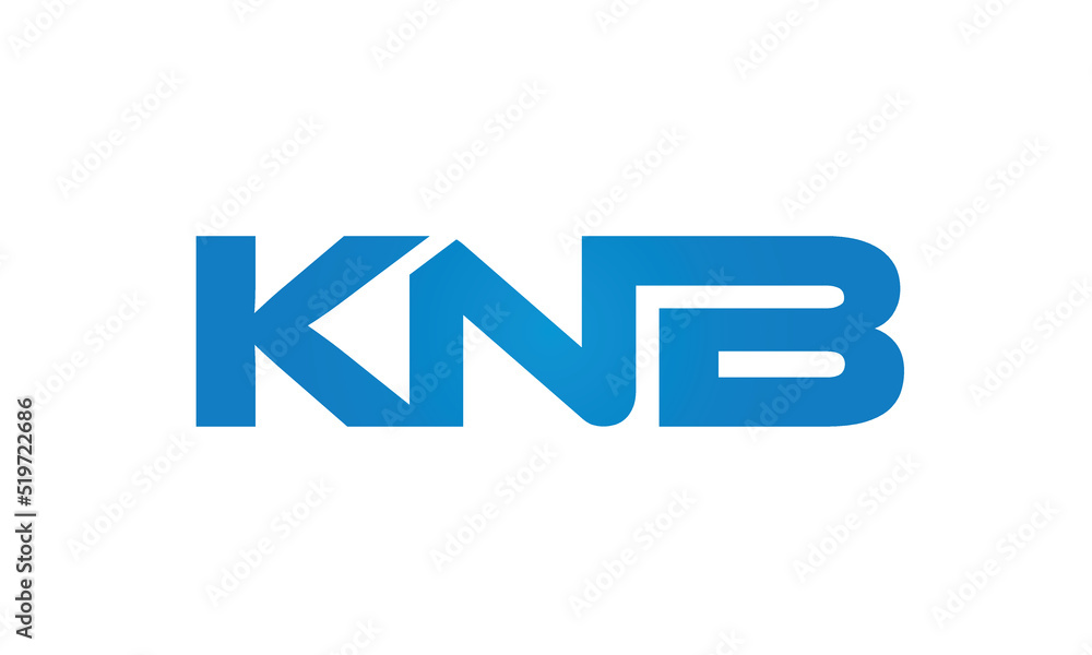 Connected KNB Letters logo Design Linked Chain logo Concept Connected KNB Letters logo Design Linked Chain logo Concept