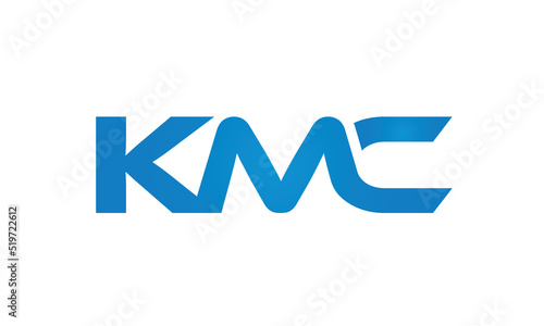 Connected KMC Letters logo Design Linked Chain logo Concept
