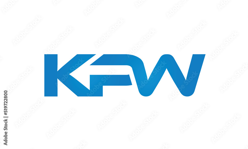 Connected KPW Letters logo Design Linked Chain logo Concept Connected KPW Letters logo Design Linked Chain logo Concept